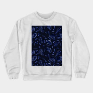 Christmas tree branches and berries - dark blue Crewneck Sweatshirt